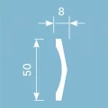 MX049, Молдинг  50х8х2000 мм, экополимер