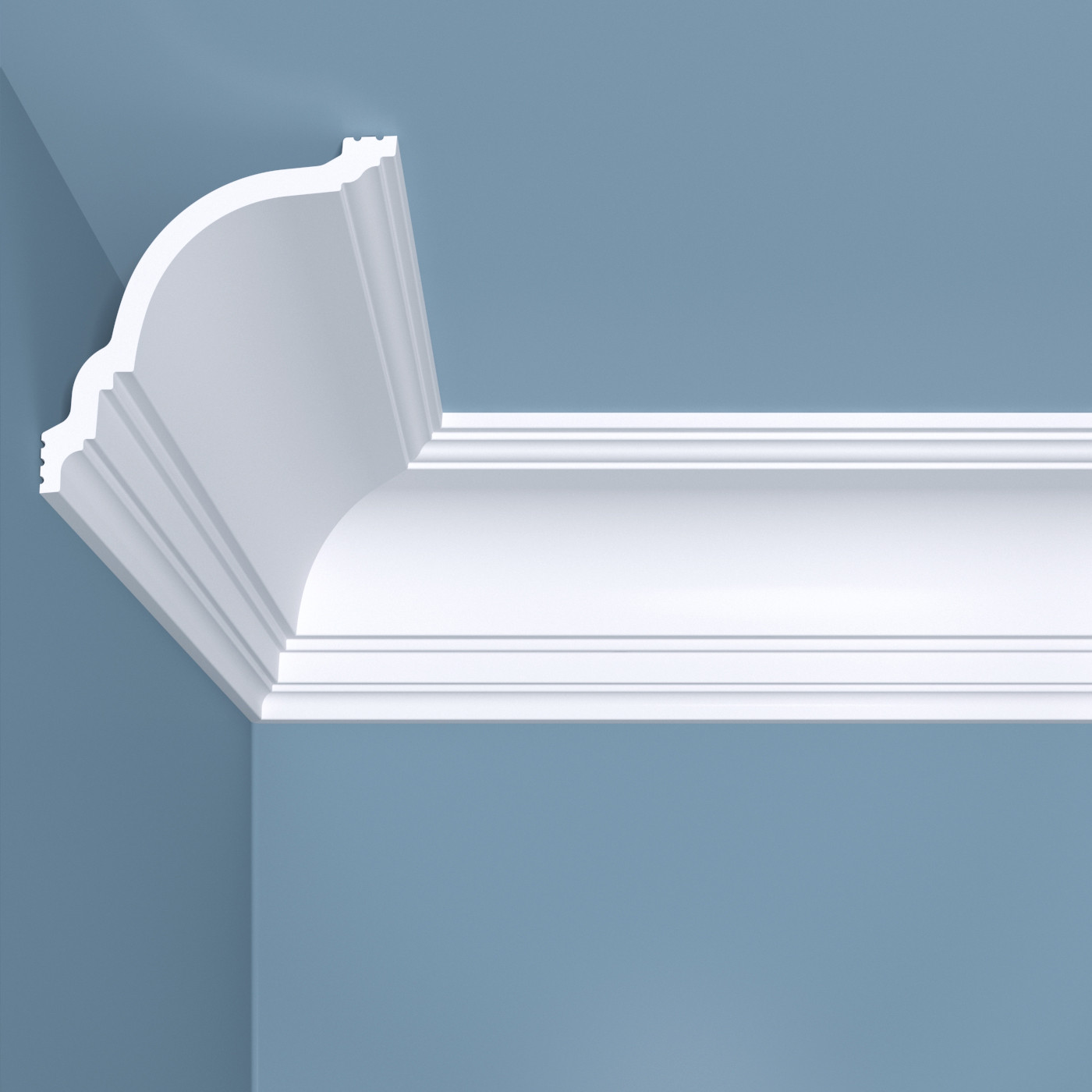 Карниз потолочный Bello Deco К16 80/80 Дюрополимер от Euro-Lepnina.com Карниз потолочный Bello Deco К16 80/80 Дюрополимер