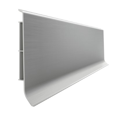 Высокий тонкий плинтус LINELA 411 Silver серебро RAL 9023 от Euro-Lepnina.com Высокий тонкий плинтус LINELA 411 Silver серебро RAL 9023